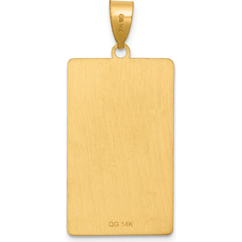 14K Yellow Gold The Star Tarot Card Pendant - Polished Finish, 36mm Length by Oro Pregiato
