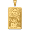 14K Yellow Gold "The Sun" Tarot Card Pendant - Spiritual Charm with Polished Finish by Oro Pregiato