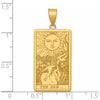 14K Yellow Gold "The Sun" Tarot Card Pendant - Spiritual Charm with Polished Finish by Oro Pregiato