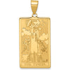 14K Yellow Gold The Tower Tarot Card Pendant - Textured Gold Charm by Oro Pregiato