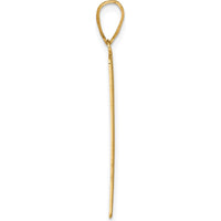 14K Yellow Gold The Tower Tarot Card Pendant - Textured Gold Charm by Oro Pregiato