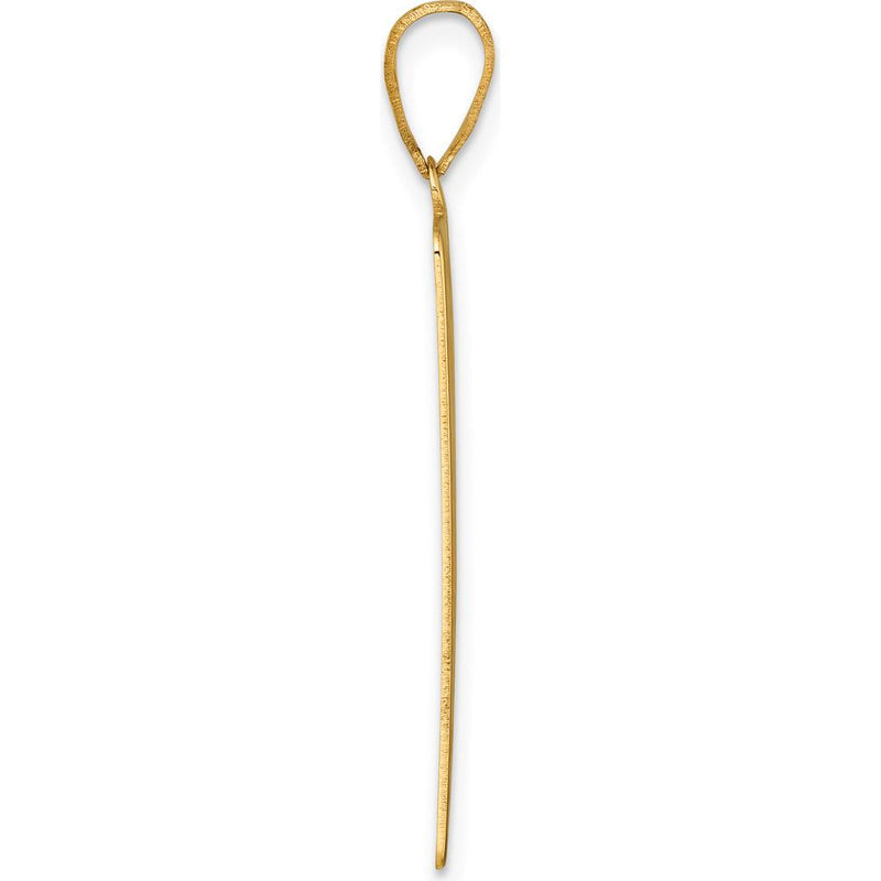 14K Yellow Gold The Tower Tarot Card Pendant - Textured Gold Charm by Oro Pregiato