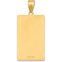 14K Yellow Gold The Tower Tarot Card Pendant - Textured Gold Charm by Oro Pregiato