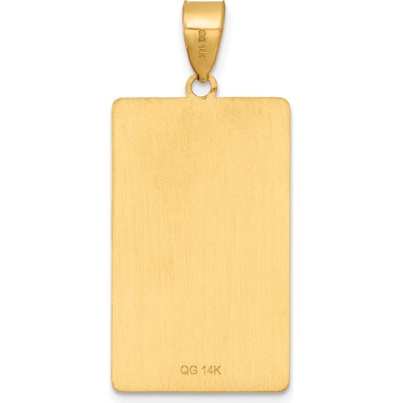 14K Yellow Gold The Tower Tarot Card Pendant - Textured Gold Charm by Oro Pregiato