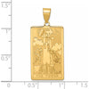 14K Yellow Gold The Tower Tarot Card Pendant - Textured Gold Charm by Oro Pregiato