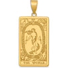 14K Yellow Gold The World Tarot Card Pendant with Intricate Textured Design by Oro Pregiato