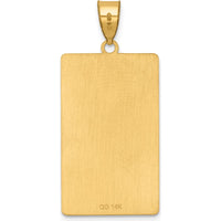14K Yellow Gold The World Tarot Card Pendant with Intricate Textured Design by Oro Pregiato