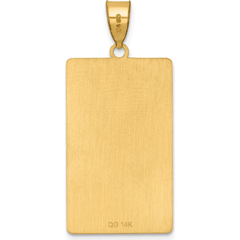 14K Yellow Gold The World Tarot Card Pendant with Intricate Textured Design by Oro Pregiato