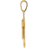 14K Yellow Gold Themed Boy Charm Pendant with Satin Finish - Engravable, 25mm Length by Oro Pregiato