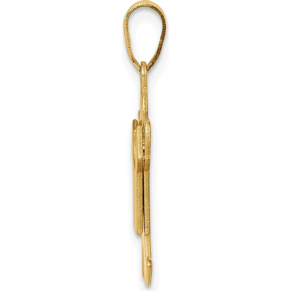 14K Yellow Gold Themed Boy Charm Pendant with Satin Finish - Engravable, 25mm Length by Oro Pregiato
