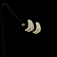 14K Yellow Gold Three-Bar Vertical Drop Earrings with 1.35 Carats Total Weight Lab Diamonds - D VS1 Prong Set Brilliant Round Stones - Covaloro Fine Jewelry