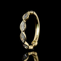 14K Yellow Gold Three-Quarter Eternity Band with East-West Bezel Set Marquise Lab Diamonds - 0.80 Carats Total Diamond Weight - Covaloro Fine Jewelry