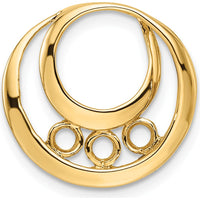 14K Yellow Gold Three-Stone Circle Pendant Slide Mounting - 17mm by Oro Pregiato