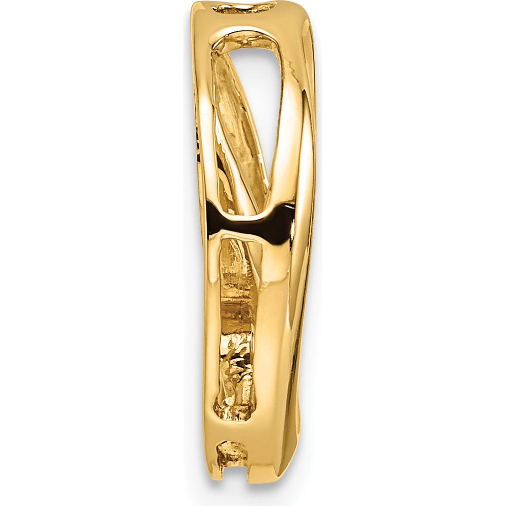 14K Yellow Gold Three-Stone Circle Pendant Slide Mounting - 17mm by Oro Pregiato