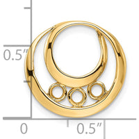 14K Yellow Gold Three-Stone Circle Pendant Slide Mounting - 17mm by Oro Pregiato