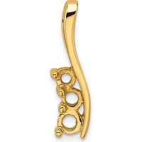 14K Yellow Gold Three-Stone Curved Bar Pendant Mounting - Customizable for Round Gems by Oro Pregiato