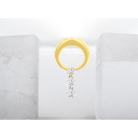 14K Yellow Gold Three-Stone Diamond Drop Pendant with Round Brilliant Diamonds - 0.25 Carat Total Diamond Weight - Royal Jewelry