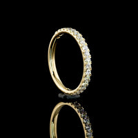 14K Yellow Gold Three-Stone Engagement Ring with 1.59 Carat Round Brilliant Cut Lab Diamond and 0.62 Carat Side Diamonds - 2.21 Carat Total Weight GIA Certified F VS1 - Covaloro Fine Jewelry