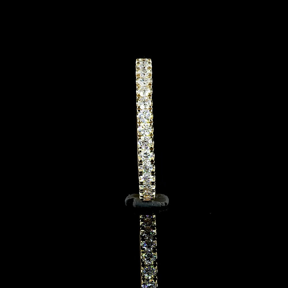 14K Yellow Gold Three-Stone Engagement Ring with 1.59 Carat Round Brilliant Cut Lab Diamond and 0.62 Carat Side Diamonds - 2.21 Carat Total Weight GIA Certified F VS1 - Covaloro Fine Jewelry