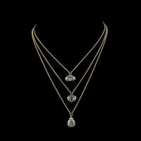 14K Yellow Gold Three-Stone Graduated Pendant with Heart, Oval, and Pear Shaped Lab Diamonds - 9.14 Carat Total Weight, F/VS1 Clarity - Covaloro Fine Jewelry