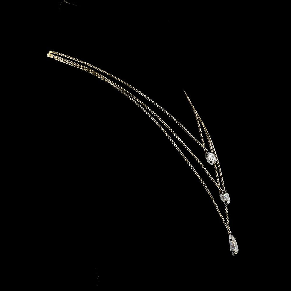 14K Yellow Gold Three-Stone Graduated Pendant with Heart, Oval, and Pear Shaped Lab Diamonds - 9.14 Carat Total Weight, F/VS1 Clarity - Covaloro Fine Jewelry