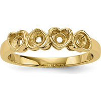 14K Yellow Gold Three-Stone Heart Ring with Ruby, Amethyst, and Sapphire by Monteluci Fine Jewelry