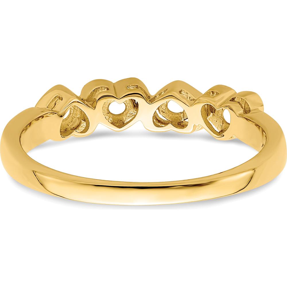 14K Yellow Gold Three-Stone Heart Ring with Ruby, Amethyst, and Sapphire by Monteluci Fine Jewelry