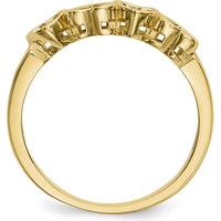 14K Yellow Gold Three-Stone Heart Ring with Ruby, Amethyst, and Sapphire by Monteluci Fine Jewelry