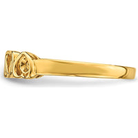 14K Yellow Gold Three-Stone Heart Ring with Ruby, Amethyst, and Sapphire by Monteluci Fine Jewelry