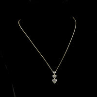14K Yellow Gold Three-Stone Heart Shape Lab Diamond Pendant - 3.12 Carats Total Diamond Weight - Covaloro Fine Jewelry