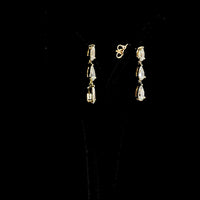 14K Yellow Gold Three-Stone Pear Shape Drop Earrings with Lab-Grown Diamonds - 1.74 Total Carat Weight - Covaloro Fine Jewelry