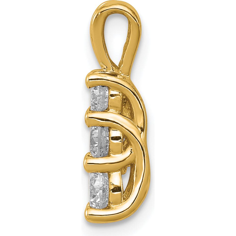 14K Yellow Gold Three-Stone Pendant Mounting for Round Stones - 17mm Length by Oro Pregiato