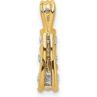14K Yellow Gold Three-Stone Pendant Mounting for Round Stones - 17mm Length by Oro Pregiato