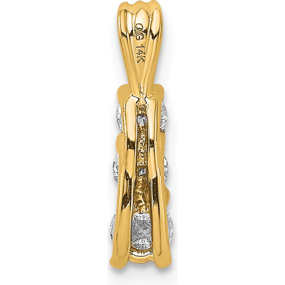 14K Yellow Gold Three-Stone Pendant Mounting for Round Stones - 17mm Length by Oro Pregiato