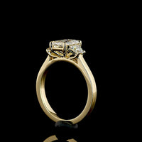 14K Yellow Gold Three Stone Ring with 1.26 Carat Emerald Cut Lab Diamond and 0.48 Carat Straight Baguette Diamonds - Total 1.74 Carats, IGI Certified D VVS2 - Covaloro Fine Jewelry