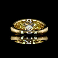 14K Yellow Gold Three Stone Ring with 1.50 Carat Square Cushion Brilliant Lab Diamond and 0.20 Carat Pear Shape Side Diamonds - 1.70 Carat Total Diamond Weight - Covaloro Fine Jewelry