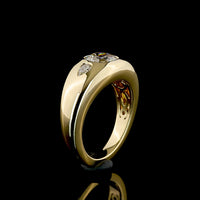 14K Yellow Gold Three Stone Ring with 1.51 Carat Square Cushion Brilliant Lab Diamond and Pear Shape Side Stones - 1.71 Carat Total Diamond Weight - Covaloro Fine Jewelry