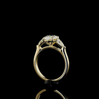 14K Yellow Gold Three Stone Ring with 1.56 Carat Oval Cut Lab Diamond (D VVS2) and 0.49 Carat Pear Shaped Lab Diamonds - 2.05 Carat Total Diamond Weight - Covaloro Fine Jewelry
