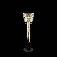 14K Yellow Gold Three Stone Ring with Emerald Cut Lab Diamonds - 1.39 Carat Total Weight, E-F VS1 Clarity - Covaloro Fine Jewelry