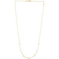 14K Yellow Gold Tin-Cup Necklace with 3.8-5.4mm Pearls - 18" by Orozza Fine Jewelry