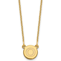 14K Yellow Gold Tiny Circle Block Letter O Initial Necklace - Personalized Pendant with 18-Inch Cable Chain by Oro Pregiato