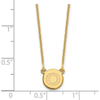 14K Yellow Gold Tiny Circle Block Letter O Initial Necklace - Personalized Pendant with 18-Inch Cable Chain by Oro Pregiato