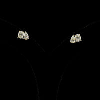 14K Yellow Gold Toi et Moi Earrings with Cushion Brilliant and Pear Shape Lab Diamonds - 2.05 Carat Total Diamond Weight - Covaloro Fine Jewelry