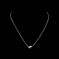 14K Yellow Gold Toi et Moi Pendant with 0.39ctw Marquise and Pear Cut Lab Diamonds in Bezel Settings - E-F Color VS Clarity - Covaloro Fine Jewelry