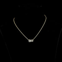 14K Yellow Gold Toi et Moi Pendant with 1.21 Carat Emerald Cut and 1.01 Carat Round Brilliant Lab Diamonds - 2.22 Total Carat Weight - Covaloro Fine Jewelry