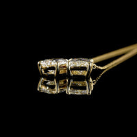 14K Yellow Gold Toi et Moi Pendant with 2.01 Carat Radiant Cut Lab Diamond and 1.51 Carat Pear Shaped Lab Diamond - 3.52 Carat Total Weight - Covaloro Fine Jewelry
