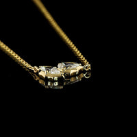 14K Yellow Gold Toi et Moi Pendant with Marquise and Pear Cut Lab Diamonds - 0.41 Carat Total Weight, E-F VS Clarity - Covaloro Fine Jewelry
