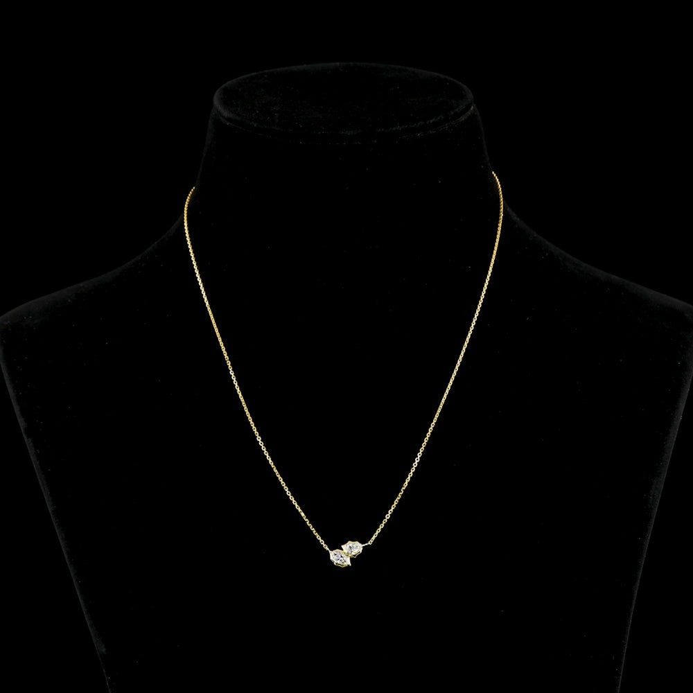 14K Yellow Gold Toi et Moi Pendant with Pear Shape and Marquise Cut Lab Grown Diamonds - 0.40 Carat Total Weight E-F VS - Covaloro Fine Jewelry