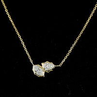 14K Yellow Gold Toi et Moi Pendant with Pear Shape and Marquise Cut Lab Grown Diamonds - 0.40 Carat Total Weight E-F VS - Covaloro Fine Jewelry
