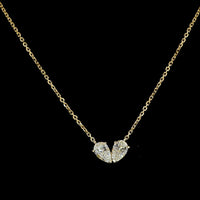14K Yellow Gold Toi et Moi Pendant with Pear Shape Lab Grown Diamonds - 0.62 Carat Total Diamond Weight - Covaloro Fine Jewelry
